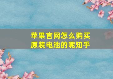 苹果官网怎么购买原装电池的呢知乎