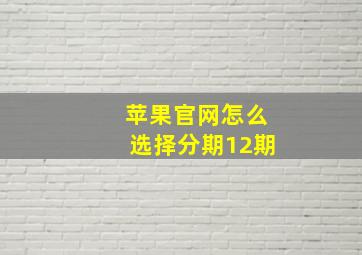 苹果官网怎么选择分期12期