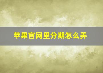 苹果官网里分期怎么弄