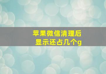 苹果微信清理后显示还占几个g