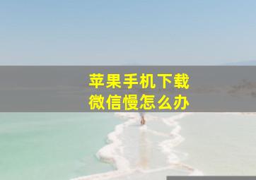 苹果手机下载微信慢怎么办