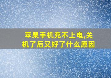 苹果手机充不上电,关机了后又好了什么原因