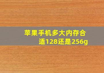 苹果手机多大内存合适128还是256g