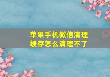 苹果手机微信清理缓存怎么清理不了