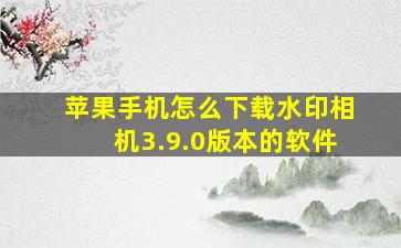 苹果手机怎么下载水印相机3.9.0版本的软件