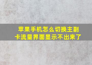 苹果手机怎么切换主副卡流量界面显示不出来了