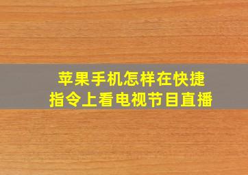 苹果手机怎样在快捷指令上看电视节目直播