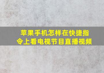 苹果手机怎样在快捷指令上看电视节目直播视频