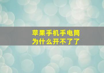 苹果手机手电筒为什么开不了了