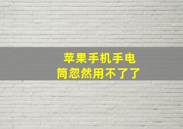 苹果手机手电筒忽然用不了了