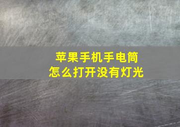 苹果手机手电筒怎么打开没有灯光