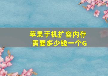 苹果手机扩容内存需要多少钱一个G