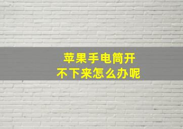 苹果手电筒开不下来怎么办呢