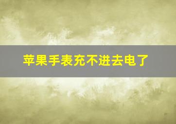 苹果手表充不进去电了