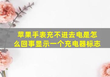 苹果手表充不进去电是怎么回事显示一个充电器标志