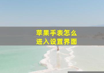 苹果手表怎么进入设置界面