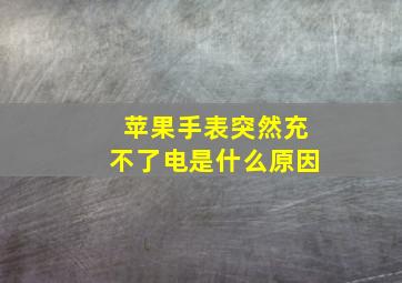 苹果手表突然充不了电是什么原因