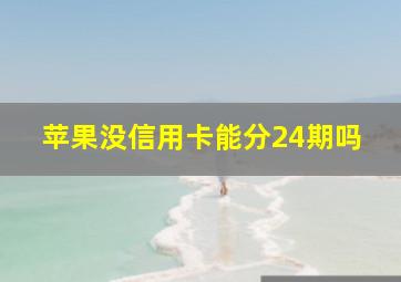 苹果没信用卡能分24期吗