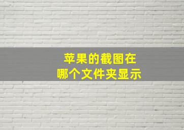 苹果的截图在哪个文件夹显示