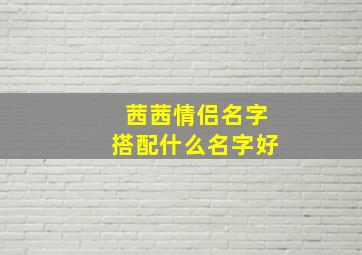 茜茜情侣名字搭配什么名字好