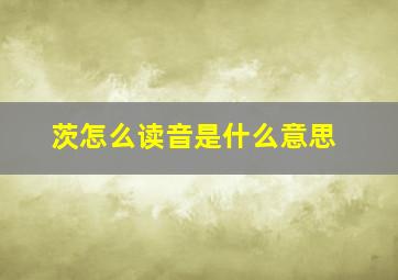 茨怎么读音是什么意思