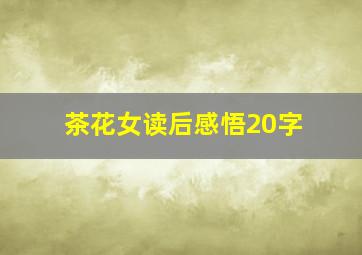 茶花女读后感悟20字