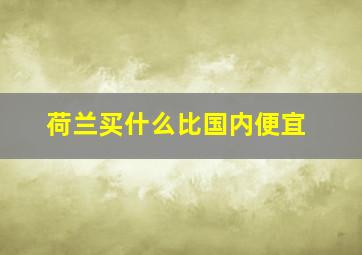 荷兰买什么比国内便宜