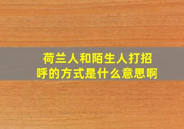 荷兰人和陌生人打招呼的方式是什么意思啊