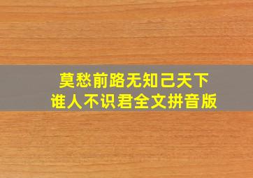 莫愁前路无知己天下谁人不识君全文拼音版