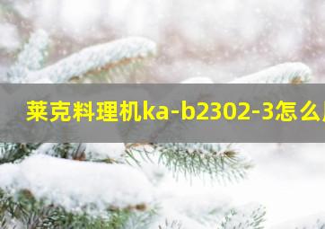 莱克料理机ka-b2302-3怎么用