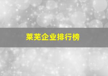 莱芜企业排行榜