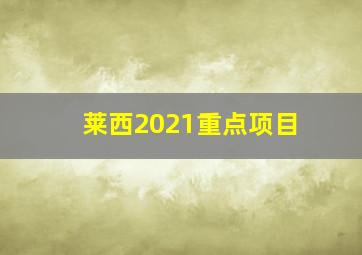 莱西2021重点项目