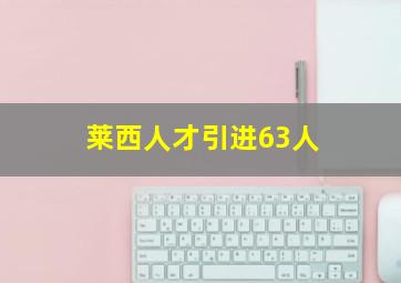 莱西人才引进63人