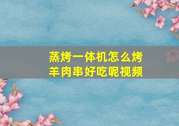 蒸烤一体机怎么烤羊肉串好吃呢视频