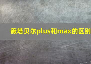 薇塔贝尔plus和max的区别