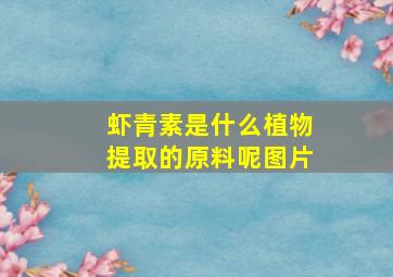 虾青素是什么植物提取的原料呢图片