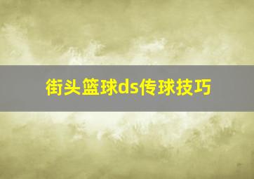 街头篮球ds传球技巧