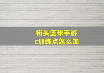 街头篮球手游c训练点怎么加