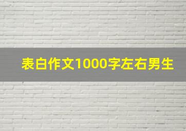 表白作文1000字左右男生