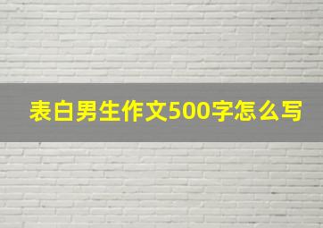 表白男生作文500字怎么写