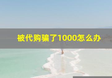 被代购骗了1000怎么办