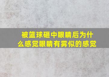 被篮球砸中眼睛后为什么感觉眼睛有雾似的感觉