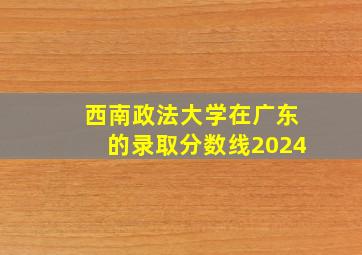 西南政法大学在广东的录取分数线2024