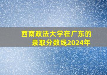 西南政法大学在广东的录取分数线2024年