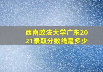 西南政法大学广东2021录取分数线是多少