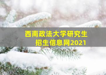 西南政法大学研究生招生信息网2021