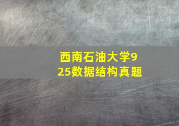 西南石油大学925数据结构真题