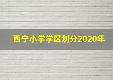 西宁小学学区划分2020年