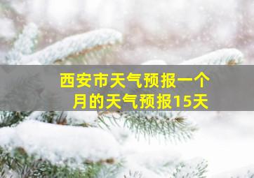 西安市天气预报一个月的天气预报15天