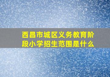 西昌市城区义务教育阶段小学招生范围是什么